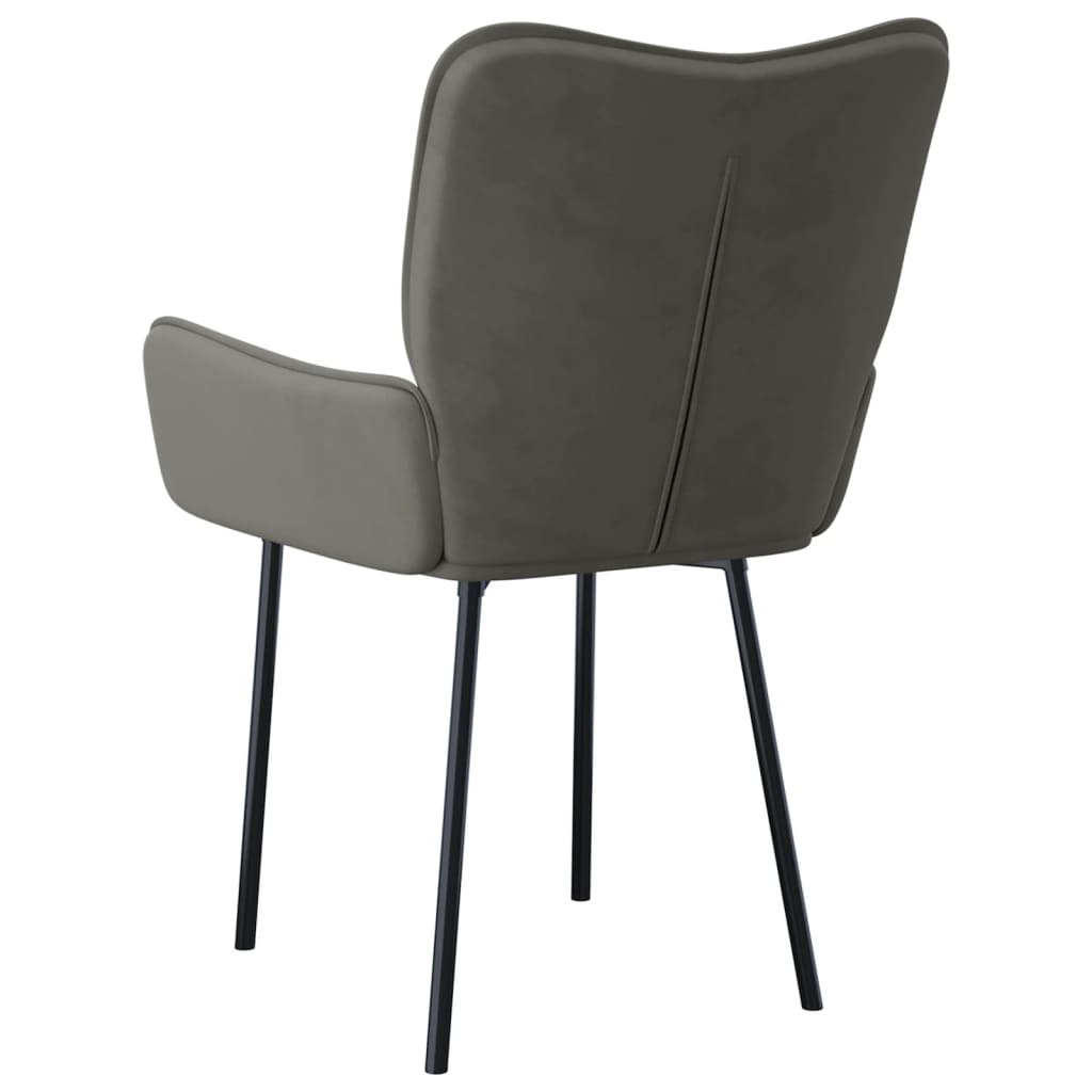 Eetkamerstoelen 2 st fluweel donkergrijs