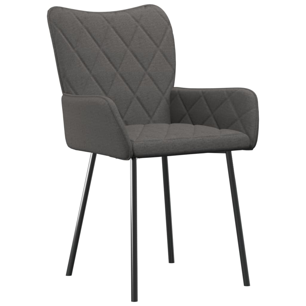 Eetkamerstoelen 2 st stof donkergrijs