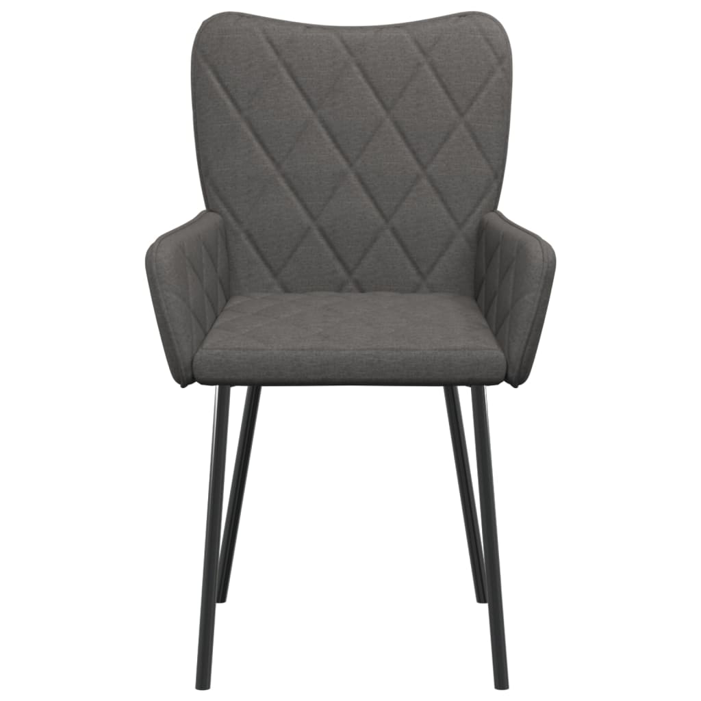 Eetkamerstoelen 2 st stof donkergrijs