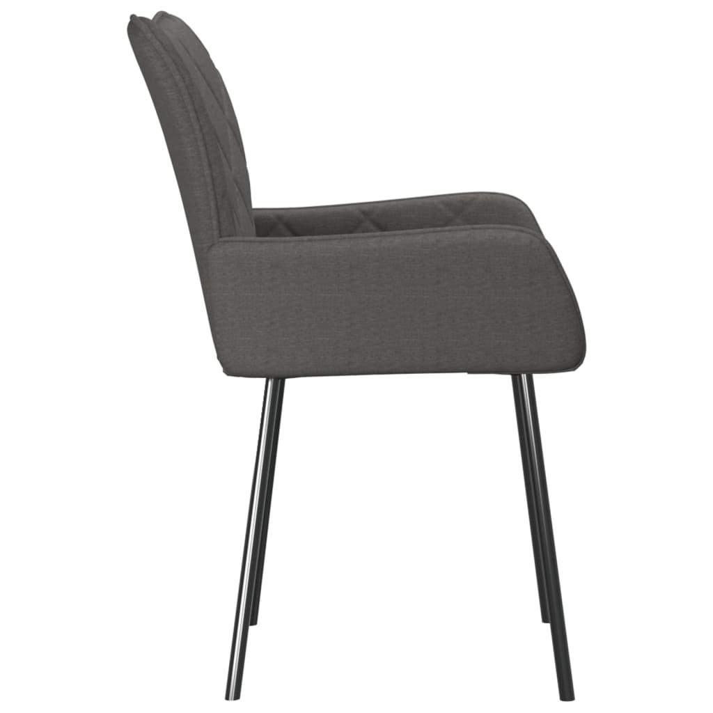Eetkamerstoelen 2 st stof donkergrijs