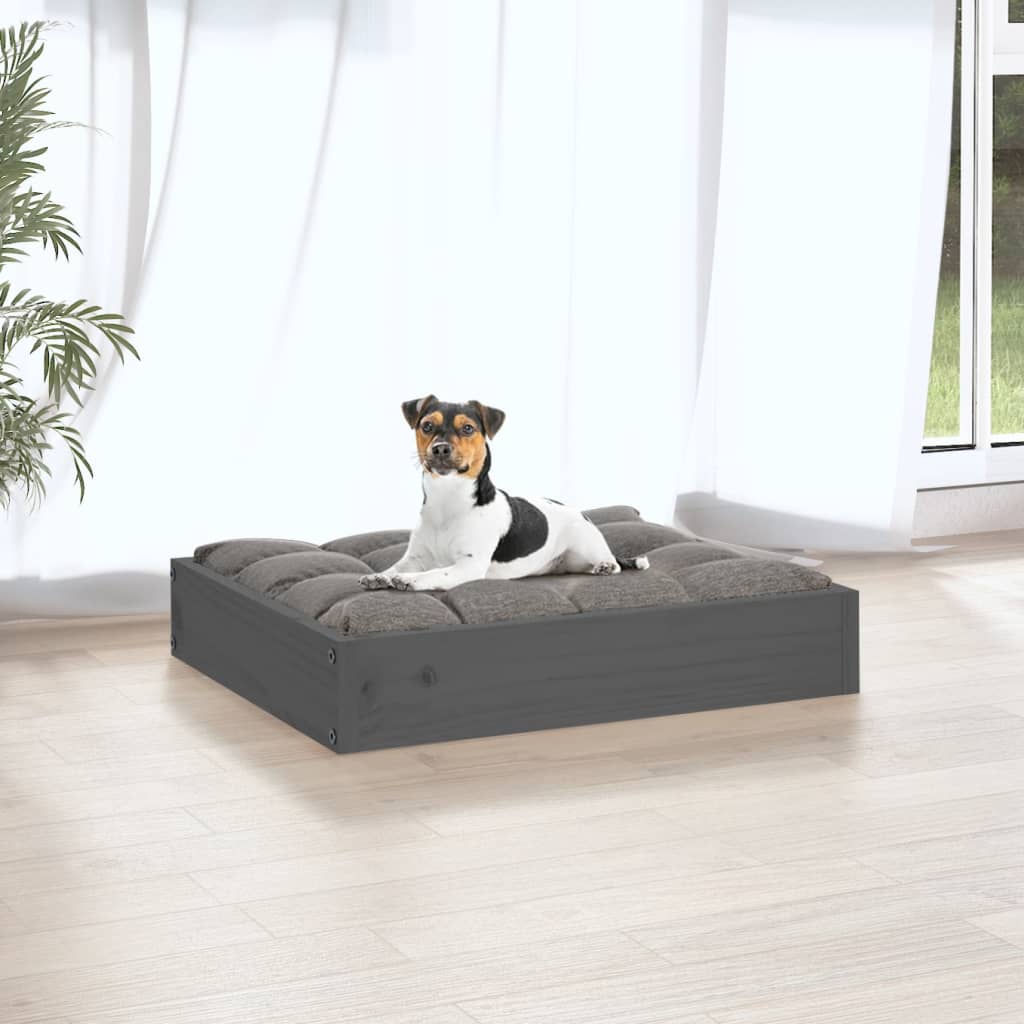 Hondenmand 51,5X44X9 Cm Massief Grenenhout 51.5 x 44 x 9 cm Grijs
