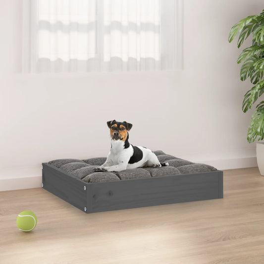 Hondenmand 51,5X44X9 Cm Massief Grenenhout 51.5 x 44 x 9 cm Grijs