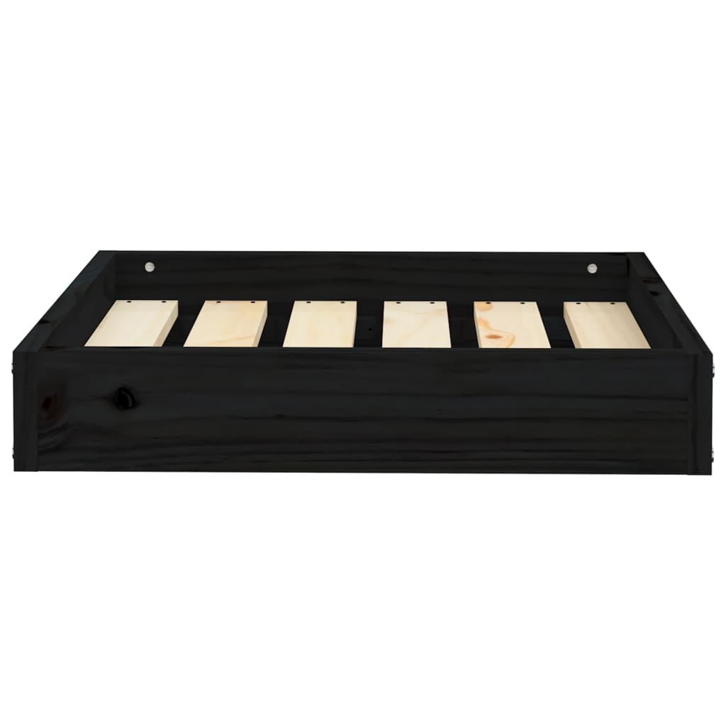 Hondenmand 51,5X44X9 Cm Massief Grenenhout 51.5 x 44 x 9 cm Zwart