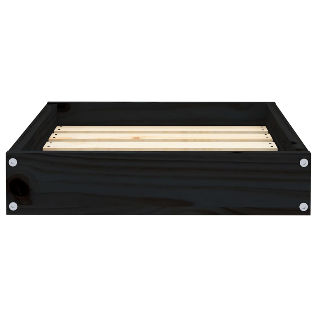 Hondenmand 51,5X44X9 Cm Massief Grenenhout 51.5 x 44 x 9 cm Zwart