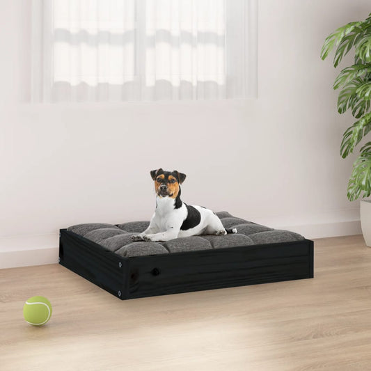 Hondenmand 51,5X44X9 Cm Massief Grenenhout 51.5 x 44 x 9 cm Zwart