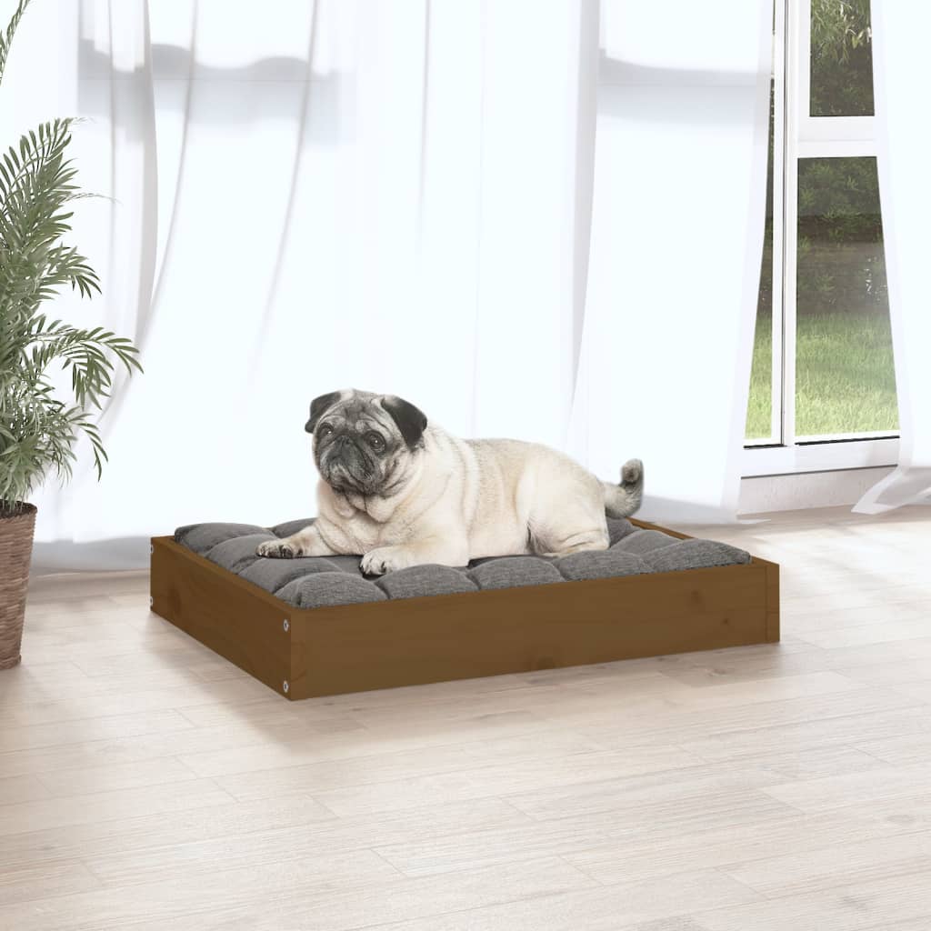 Hondenmand 61,5X49X9 Cm Massief Grenenhout 61.5 x 49 x 9 cm Honingbruin
