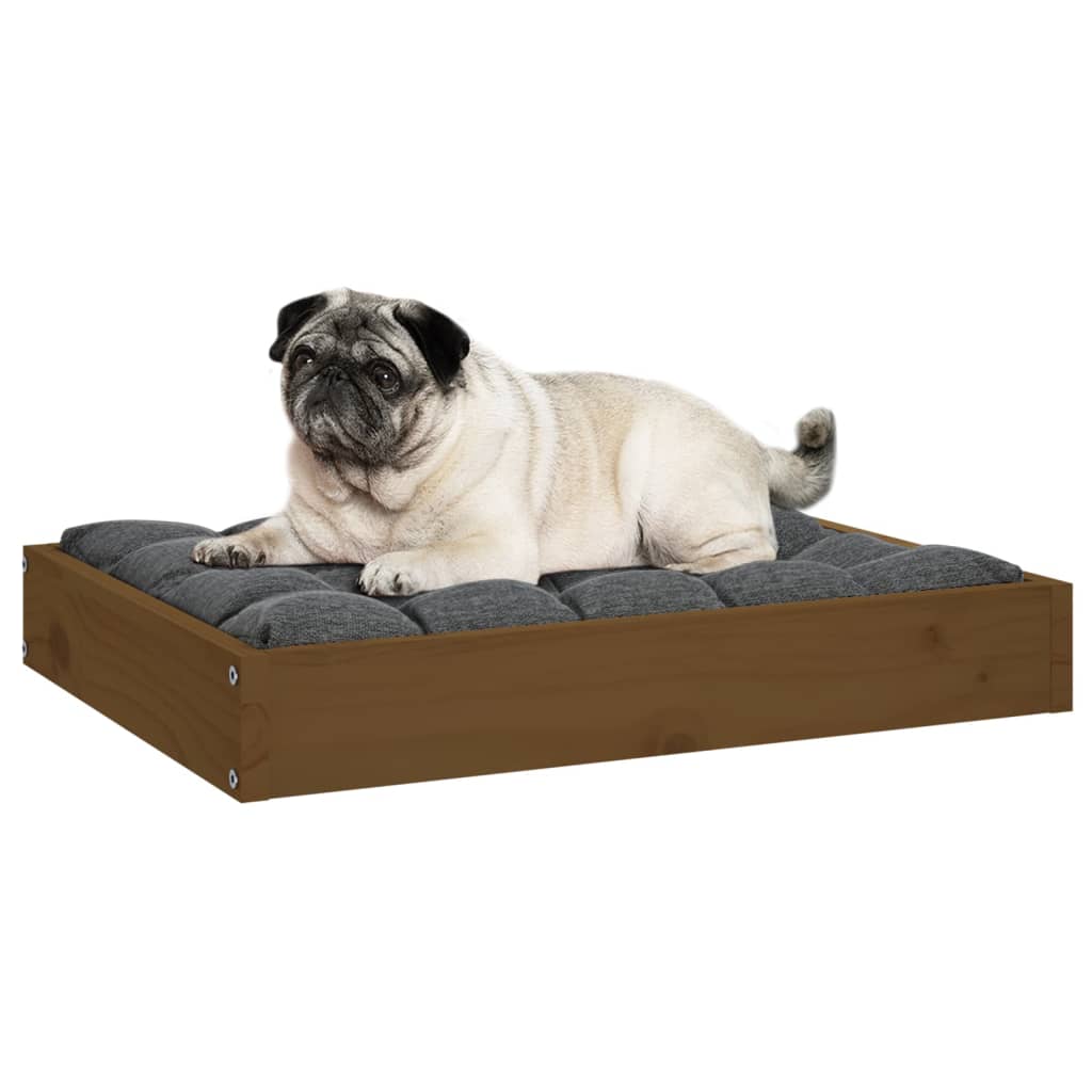 Hondenmand 61,5X49X9 Cm Massief Grenenhout 61.5 x 49 x 9 cm Honingbruin
