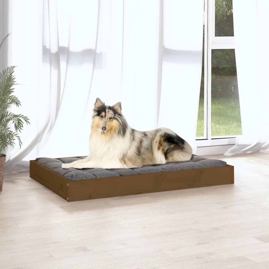 Hondenmand 91,5X64X9 Cm Massief Grenenhout 91.5 x 64 x 9 cm Honingbruin
