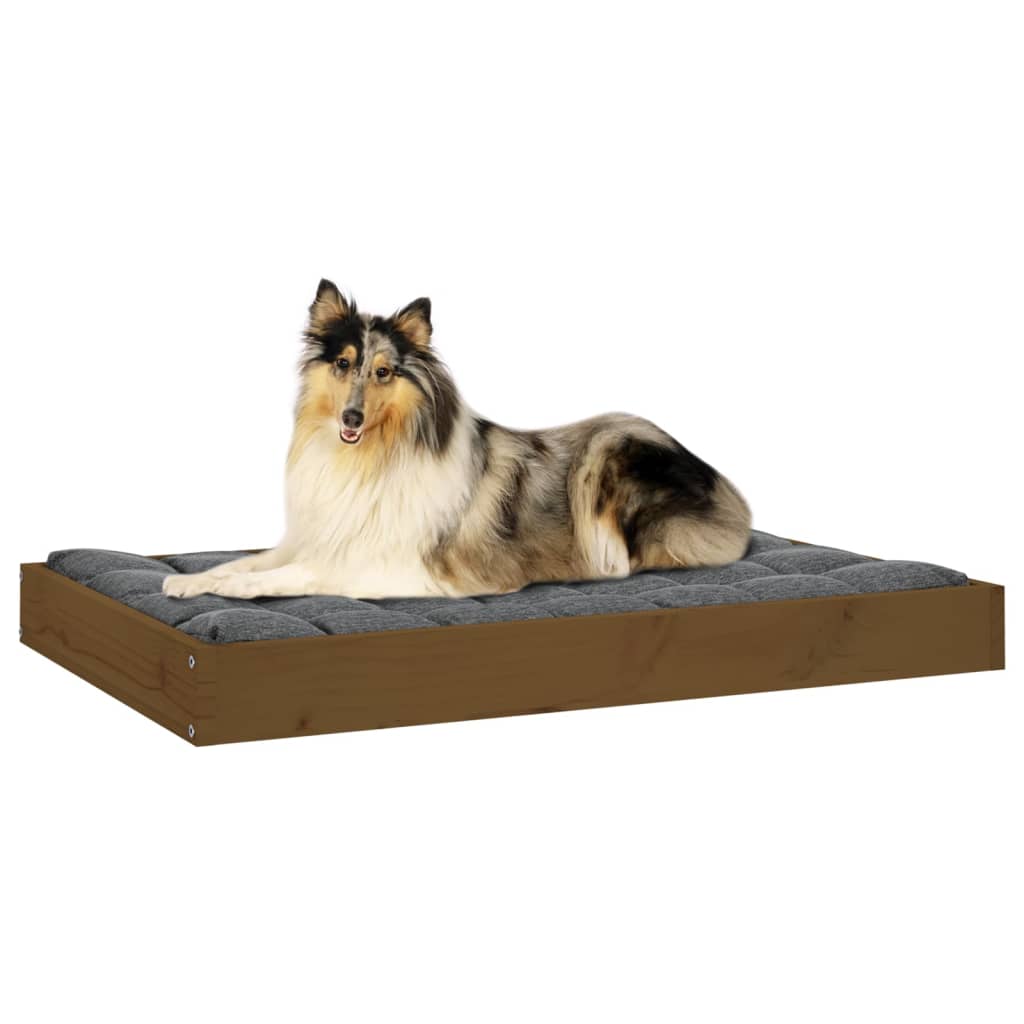 Hondenmand 91,5X64X9 Cm Massief Grenenhout 91.5 x 64 x 9 cm Honingbruin