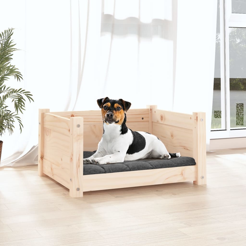 Hondenmand 55,5X45,5X28 Cm Massief Grenenhout 55.5 x 45.5 x 28 cm Naturel
