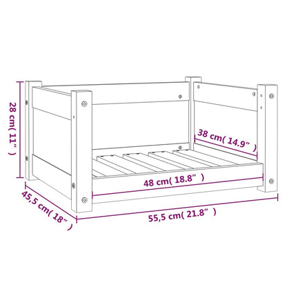 Hondenmand 55,5X45,5X28 Cm Massief Grenenhout 55.5 x 45.5 x 28 cm Naturel