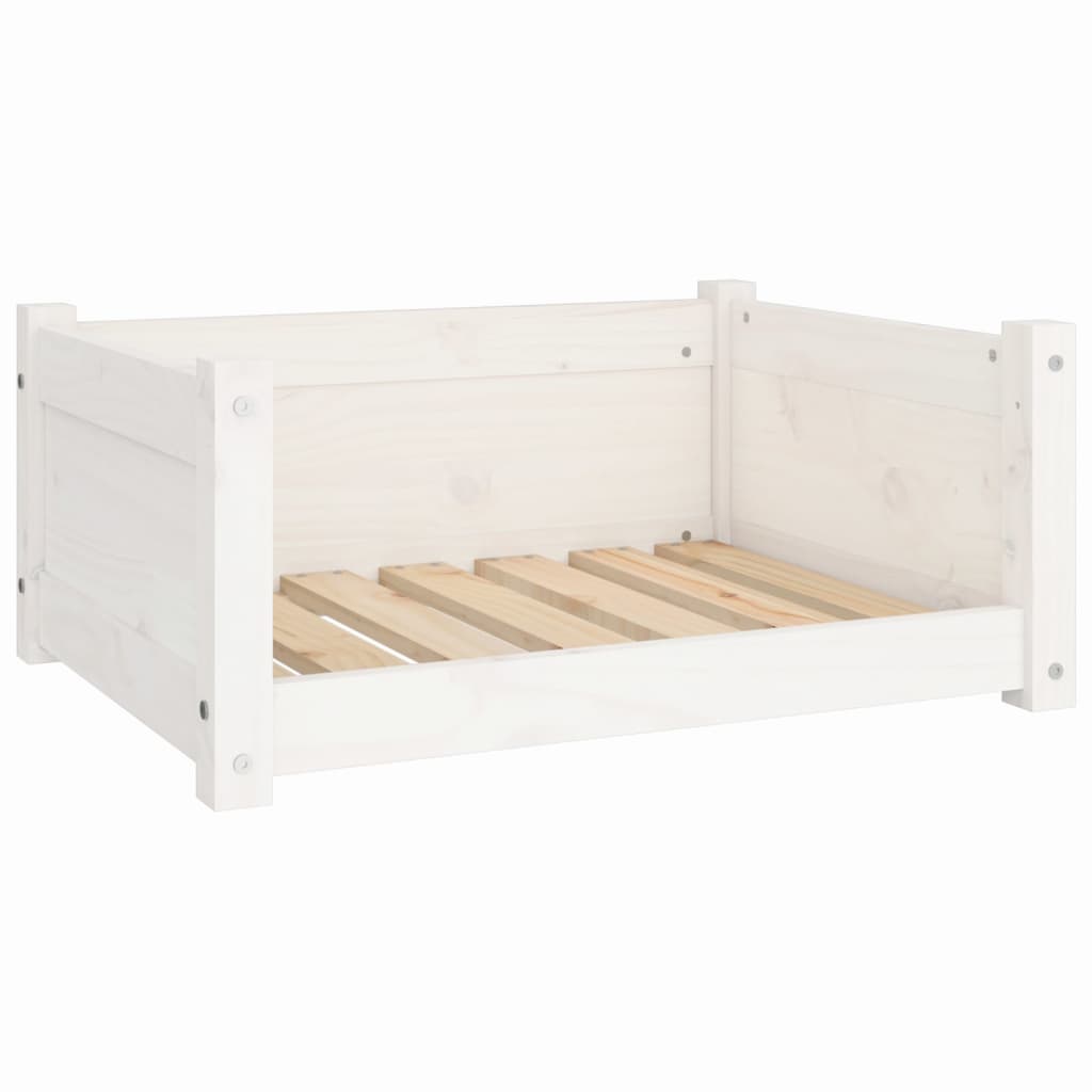 Hondenmand 65,5X50,5X28 Cm Massief Grenenhout 65.5 x 50.5 x 28 cm Wit