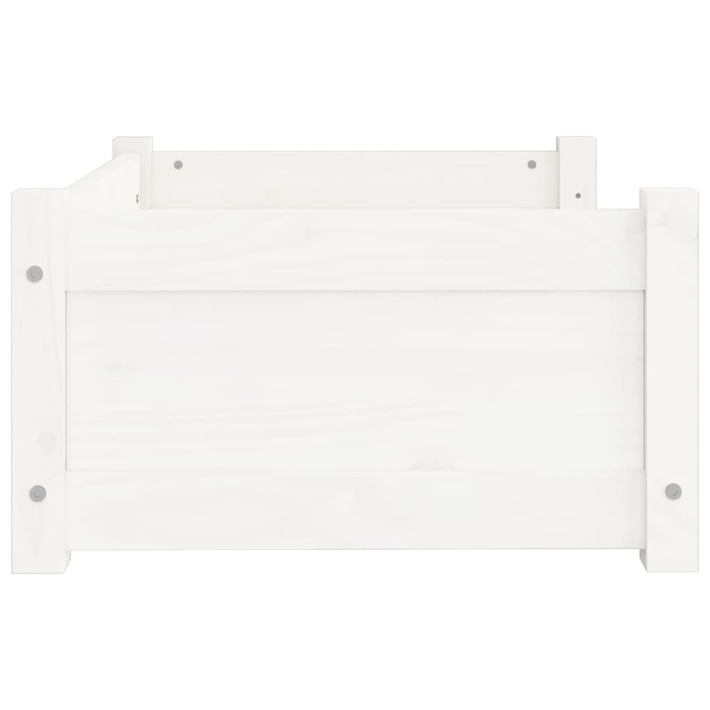 Hondenmand 65,5X50,5X28 Cm Massief Grenenhout 65.5 x 50.5 x 28 cm Wit