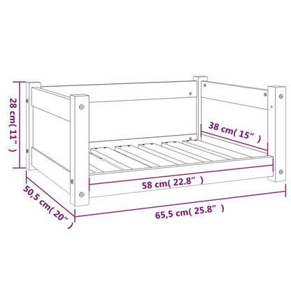 Hondenmand 65,5X50,5X28 Cm Massief Grenenhout 65.5 x 50.5 x 28 cm Zwart