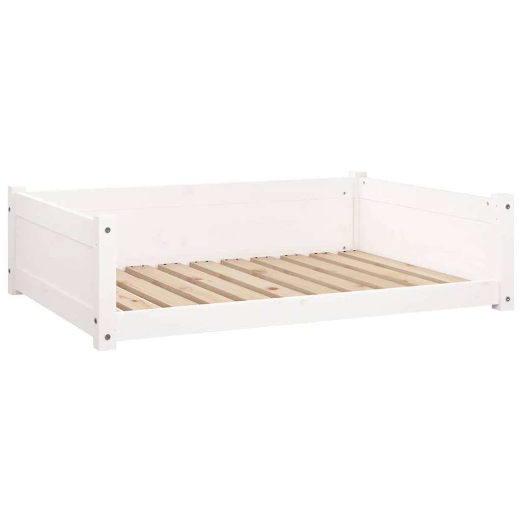 Hondenmand 95,5X65,5X28 Cm Massief Grenenhout 95.5 x 65.5 x 28 cm Wit