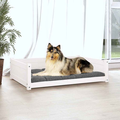 Hondenmand 95,5X65,5X28 Cm Massief Grenenhout 95.5 x 65.5 x 28 cm Wit