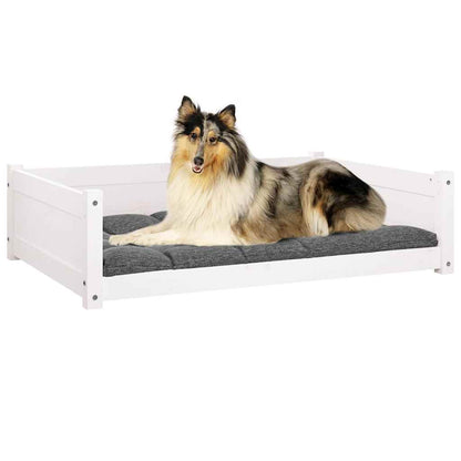 Hondenmand 95,5X65,5X28 Cm Massief Grenenhout 95.5 x 65.5 x 28 cm Wit
