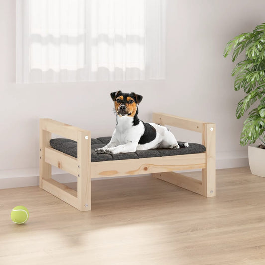 Hondenmand 55,5X45,5X28 Cm Massief Grenenhout 55.5 x 45.5 x 28 cm Naturel