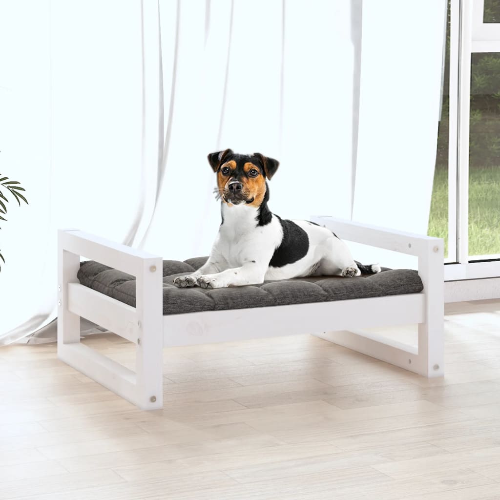 Hondenmand 55,5X45,5X28 Cm Massief Grenenhout 55.5 x 45.5 x 28 cm Wit