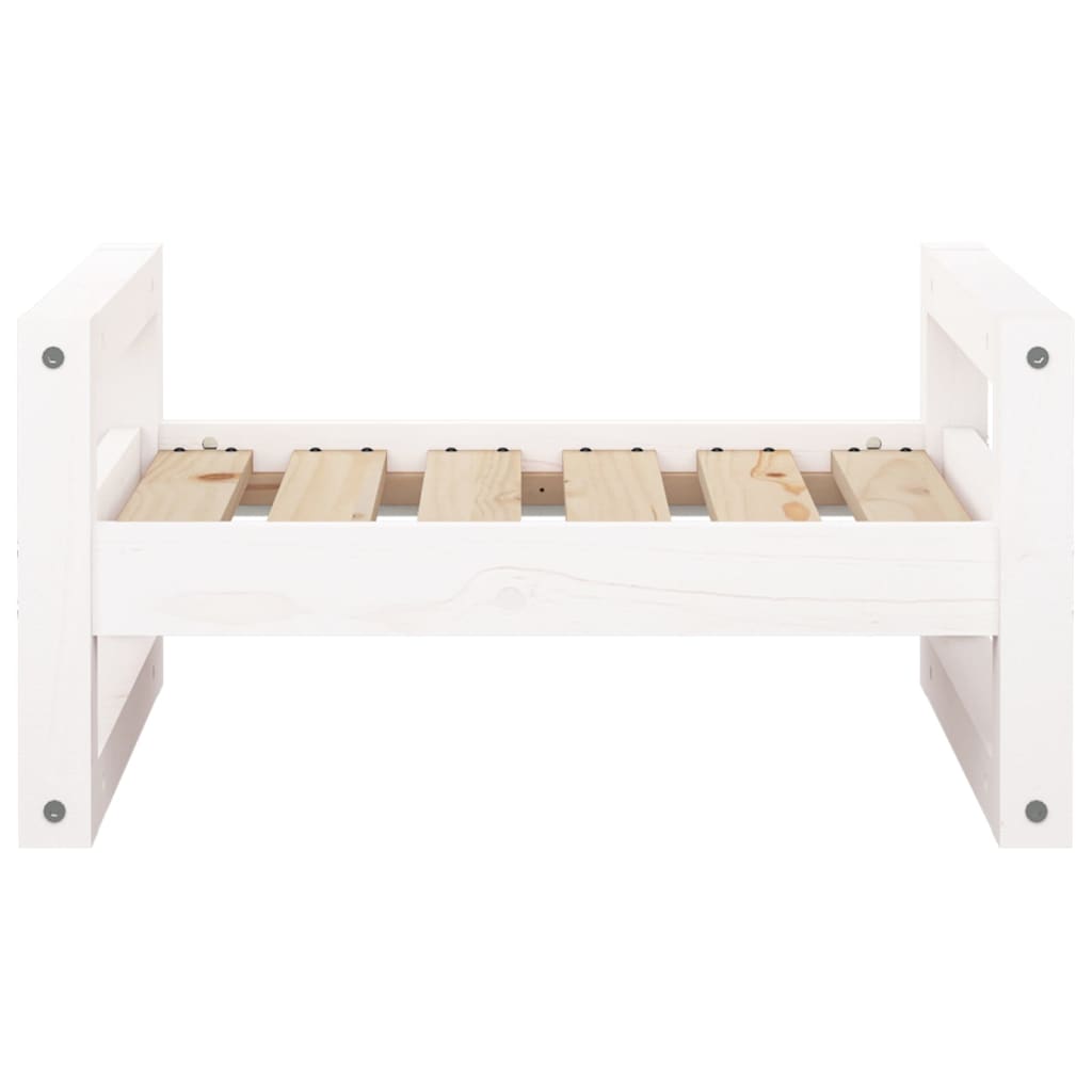 Hondenmand 55,5X45,5X28 Cm Massief Grenenhout 55.5 x 45.5 x 28 cm Wit