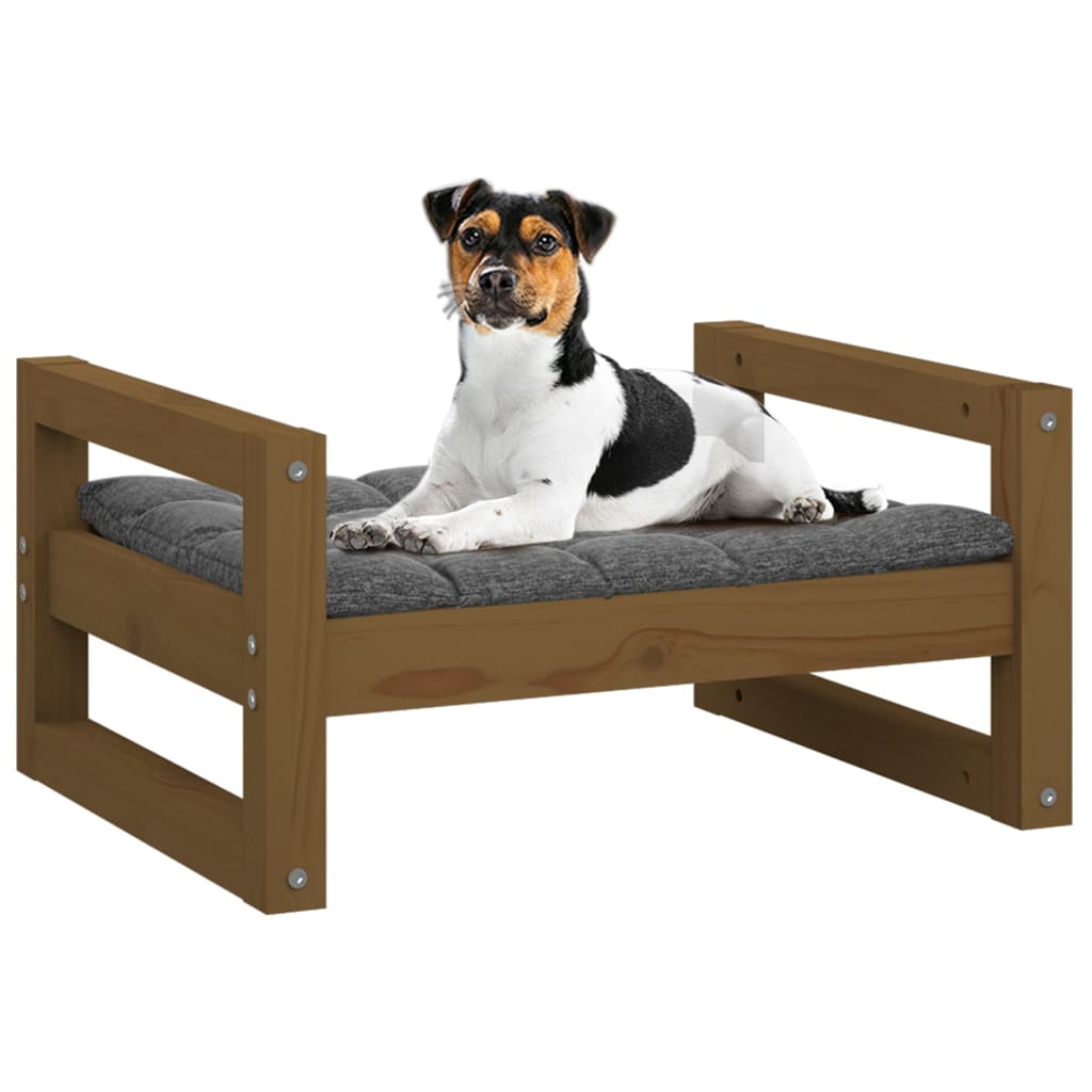 Hondenmand 55,5X45,5X28 Cm Massief Grenenhout 55.5 x 45.5 x 28 cm Honingbruin