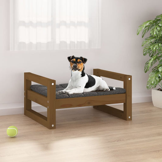 Hondenmand 55,5X45,5X28 Cm Massief Grenenhout 55.5 x 45.5 x 28 cm Honingbruin