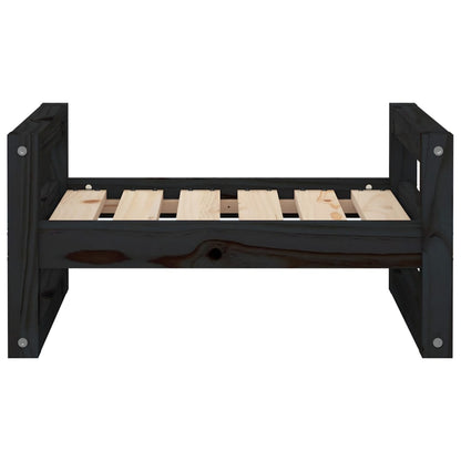 Hondenmand 55,5X45,5X28 Cm Massief Grenenhout 55.5 x 45.5 x 28 cm Zwart