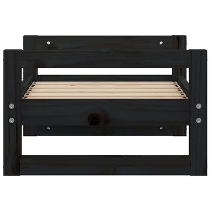 Hondenmand 55,5X45,5X28 Cm Massief Grenenhout 55.5 x 45.5 x 28 cm Zwart