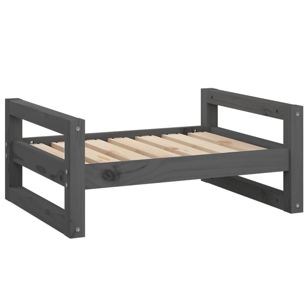 Hondenmand 65,5X50,5X28 Cm Massief Grenenhout 65.5 x 50.5 x 28 cm Grijs