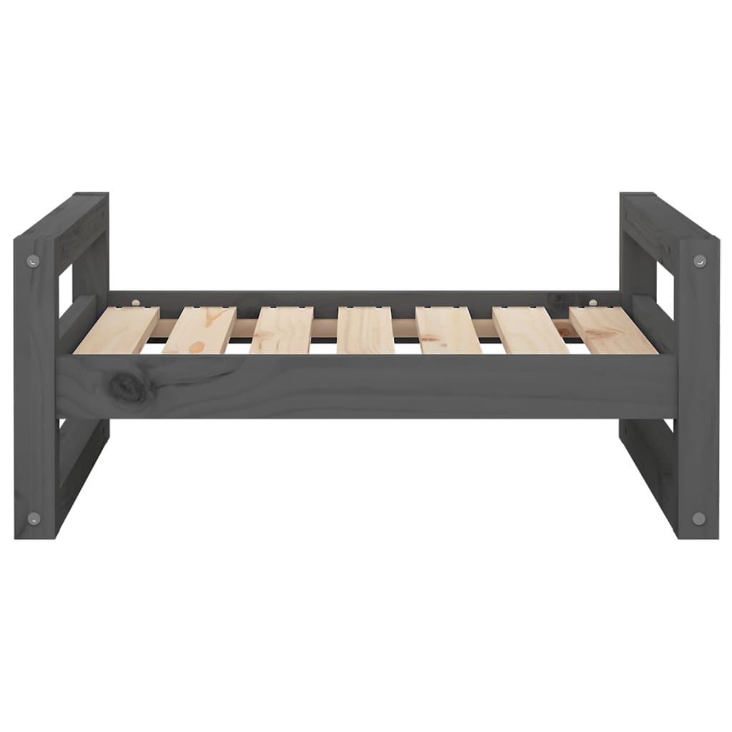 Hondenmand 65,5X50,5X28 Cm Massief Grenenhout 65.5 x 50.5 x 28 cm Grijs