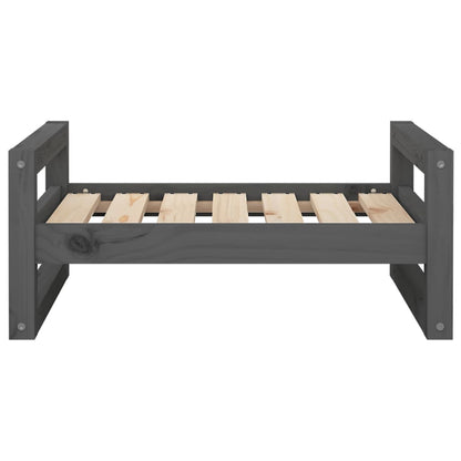 Hondenmand 65,5X50,5X28 Cm Massief Grenenhout 65.5 x 50.5 x 28 cm Grijs