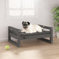 Hondenmand 65,5X50,5X28 Cm Massief Grenenhout 65.5 x 50.5 x 28 cm Grijs