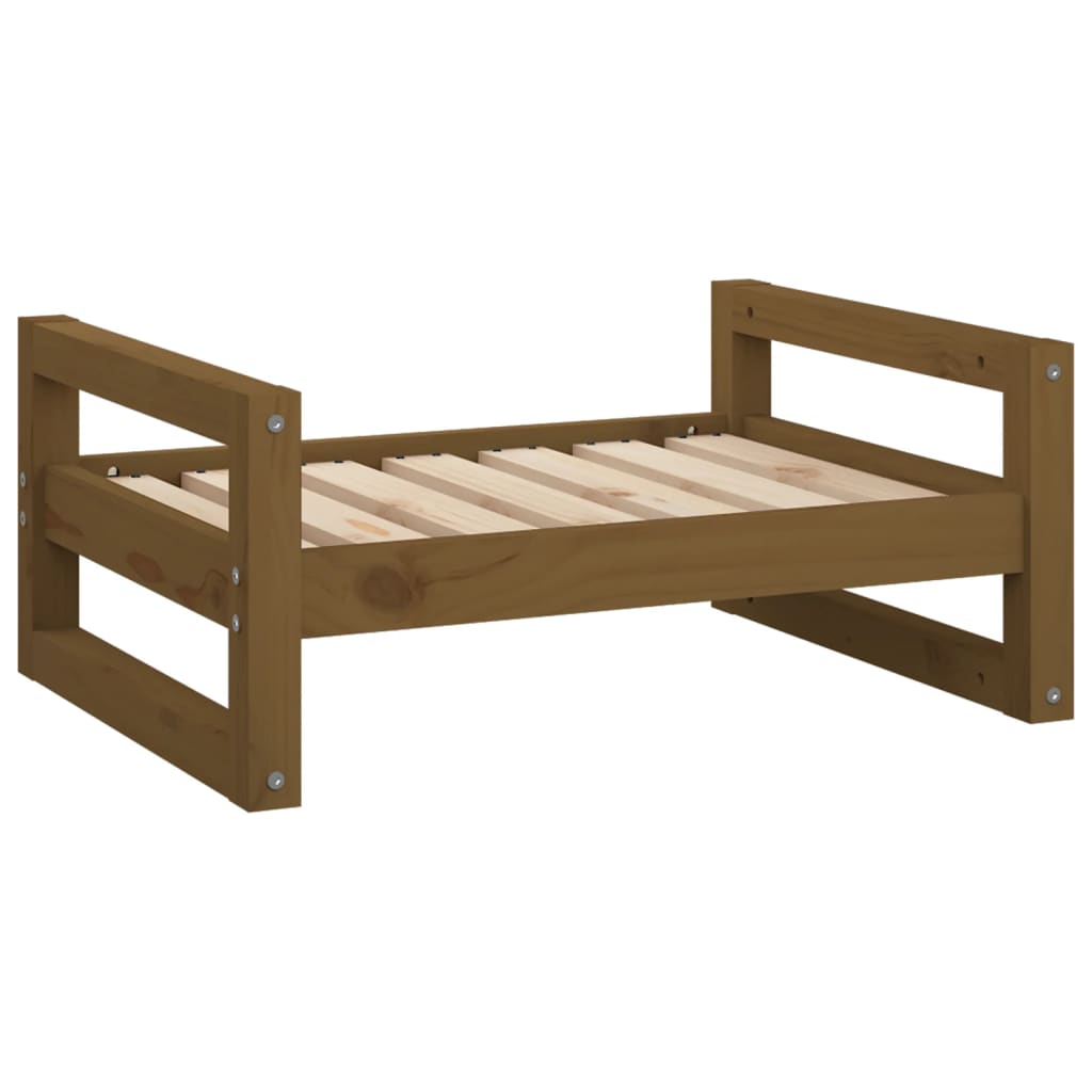 Hondenmand 65,5X50,5X28 Cm Massief Grenenhout 65.5 x 50.5 x 28 cm Honingbruin