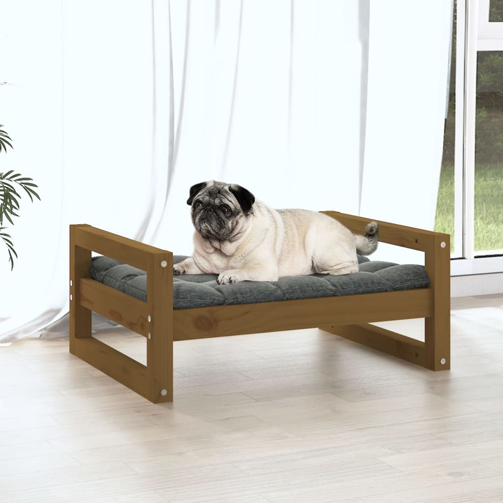 Hondenmand 65,5X50,5X28 Cm Massief Grenenhout 65.5 x 50.5 x 28 cm Honingbruin