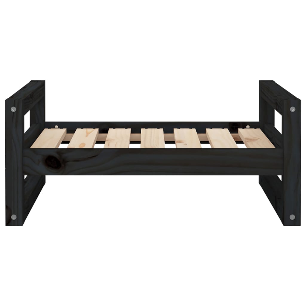 Hondenmand 65,5X50,5X28 Cm Massief Grenenhout 65.5 x 50.5 x 28 cm Zwart