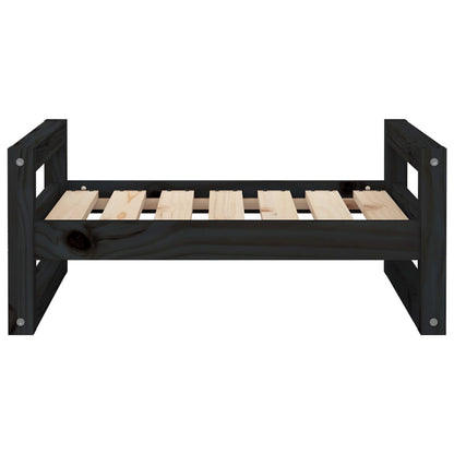 Hondenmand 65,5X50,5X28 Cm Massief Grenenhout 65.5 x 50.5 x 28 cm Zwart