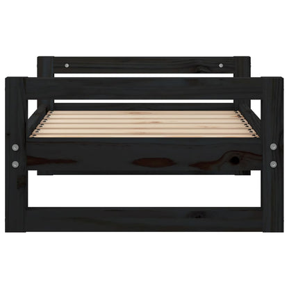 Hondenmand 65,5X50,5X28 Cm Massief Grenenhout 65.5 x 50.5 x 28 cm Zwart