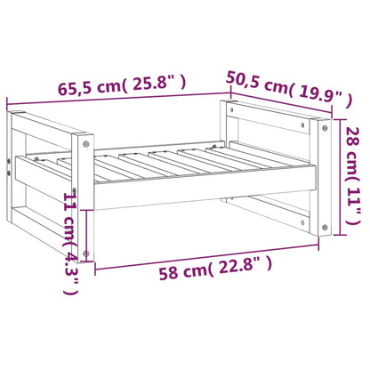 Hondenmand 65,5X50,5X28 Cm Massief Grenenhout 65.5 x 50.5 x 28 cm Zwart