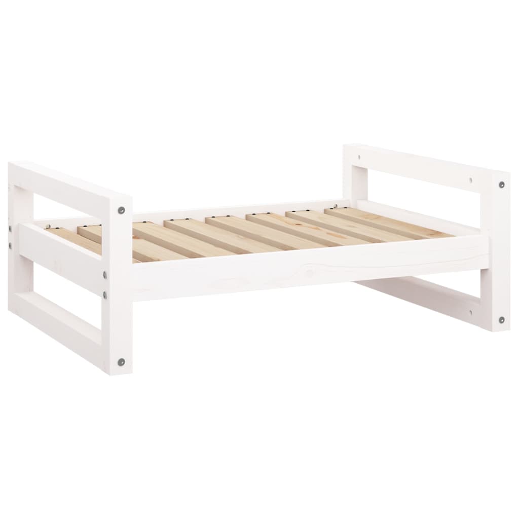 Hondenmand 75,5X55,5X28 Cm Massief Grenenhout 75.5 x 55.5 x 28 cm Wit