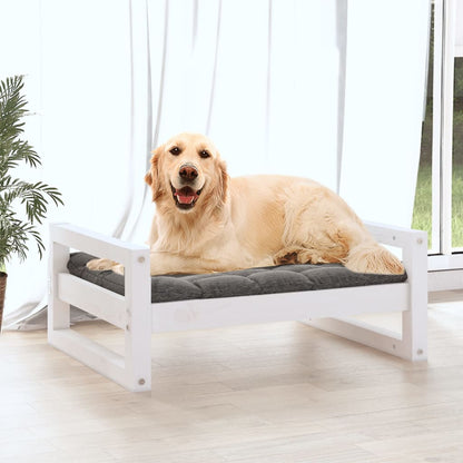 Hondenmand 75,5X55,5X28 Cm Massief Grenenhout 75.5 x 55.5 x 28 cm Wit