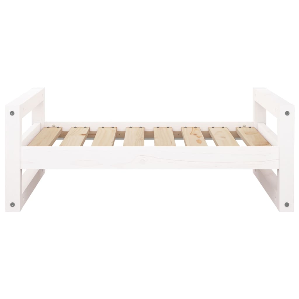 Hondenmand 75,5X55,5X28 Cm Massief Grenenhout 75.5 x 55.5 x 28 cm Wit