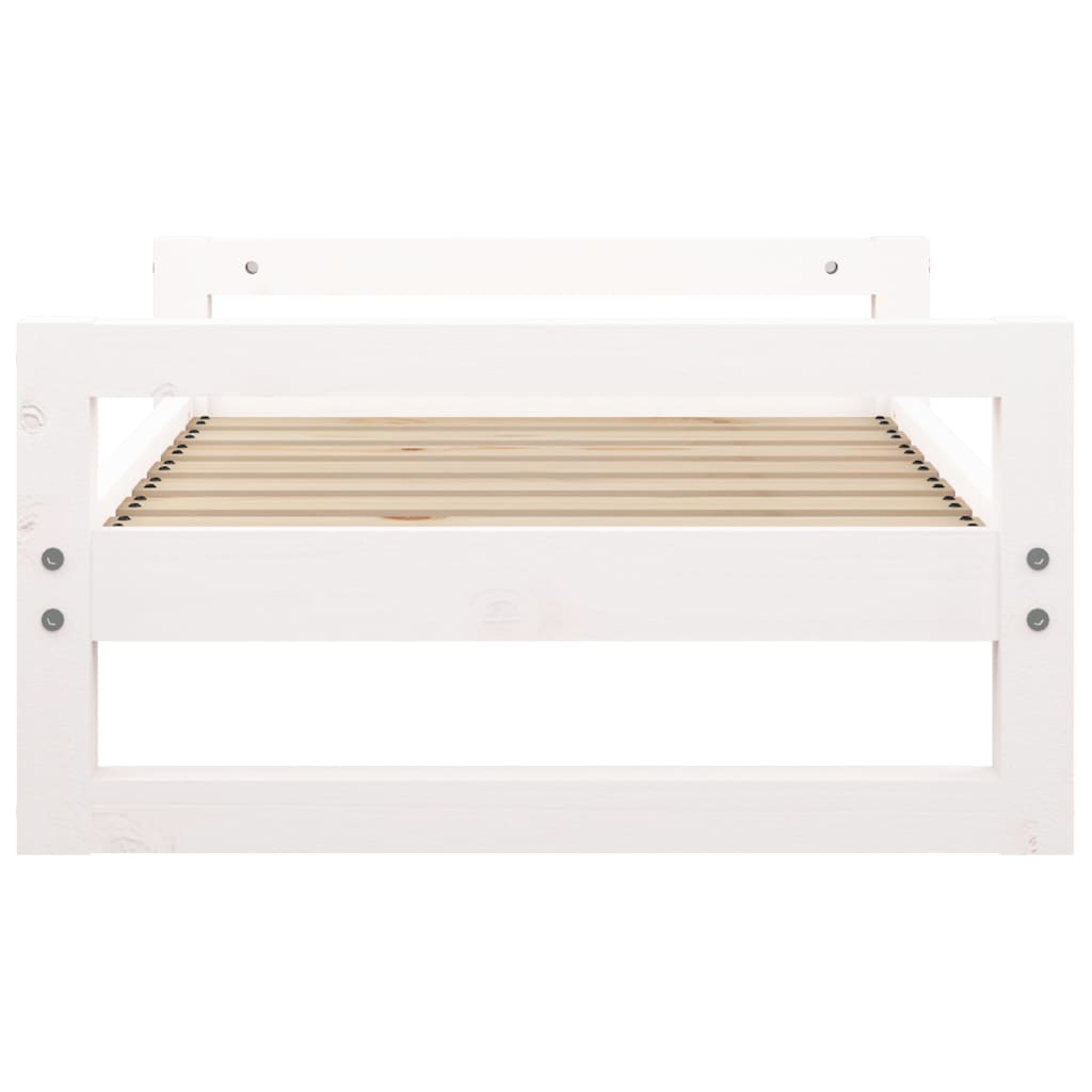 Hondenmand 75,5X55,5X28 Cm Massief Grenenhout 75.5 x 55.5 x 28 cm Wit
