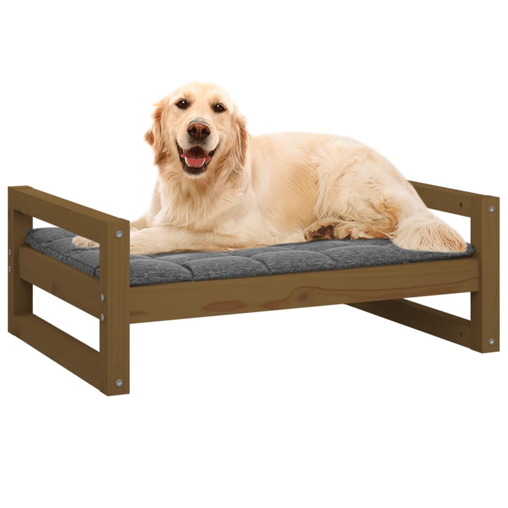 Hondenmand 75,5X55,5X28 Cm Massief Grenenhout 75.5 x 55.5 x 28 cm Honingbruin