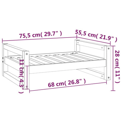 Hondenmand 75,5X55,5X28 Cm Massief Grenenhout 75.5 x 55.5 x 28 cm Honingbruin