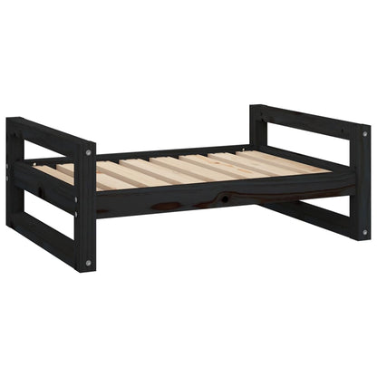 Hondenmand 75,5X55,5X28 Cm Massief Grenenhout 75.5 x 55.5 x 28 cm Zwart