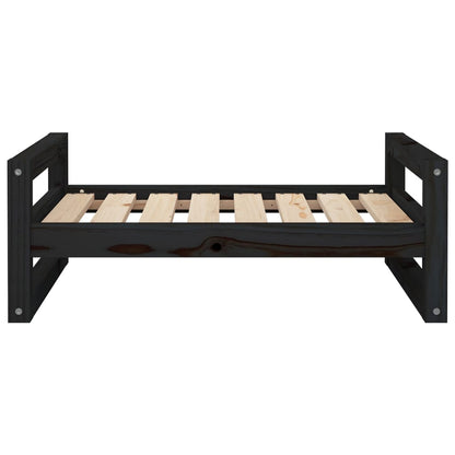 Hondenmand 75,5X55,5X28 Cm Massief Grenenhout 75.5 x 55.5 x 28 cm Zwart
