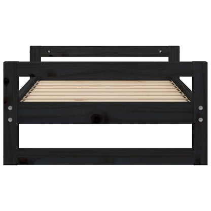 Hondenmand 75,5X55,5X28 Cm Massief Grenenhout 75.5 x 55.5 x 28 cm Zwart
