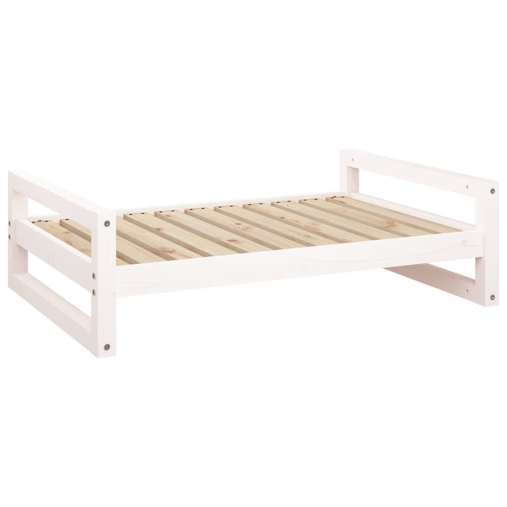 Hondenmand 95,5X65,5X28 Cm Massief Grenenhout 95.5 x 65.5 x 28 cm Wit