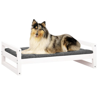 Hondenmand 95,5X65,5X28 Cm Massief Grenenhout 95.5 x 65.5 x 28 cm Wit
