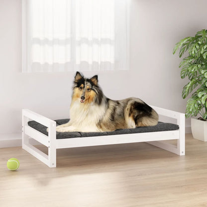 Hondenmand 95,5X65,5X28 Cm Massief Grenenhout 95.5 x 65.5 x 28 cm Wit